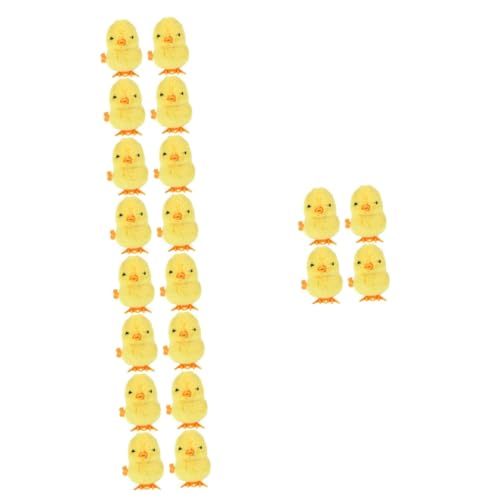 VICASKY 20 Stück Springendes Gelbes Huhn Spielzeugkörbe Für Kleinkinder Korb Zu Plüschkorb Für Kinder Haargummis Kinderspielzeug Plüschküken Aufziehküken Spielzeughuhn Kunststoff von VICASKY