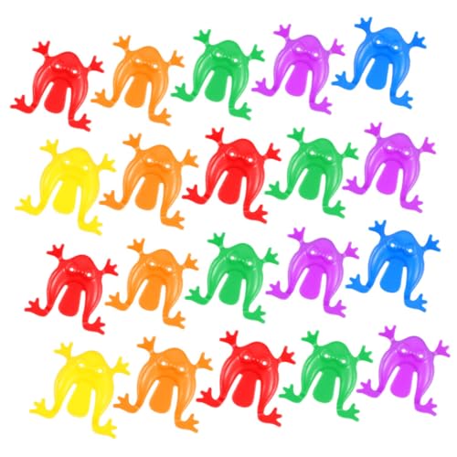 VICASKY 20 Stück Springfrösche Neuheit Frosch Sprungspielzeug Springfrösche Spielzeug Kunststoff Springfrösche Bunte Frösche Spielzeug von VICASKY