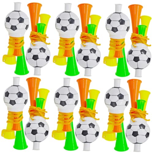 VICASKY 20 Stück Teiliges Fußball Tröten aus Robustem Kunststoff Dreitonige Lärmmacher für Jubelnde Fans bei Fußballspielen Festivals und Sportveranstaltungen Farblich von VICASKY