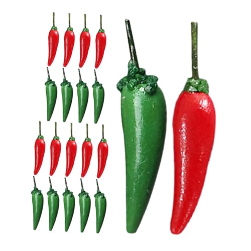 VICASKY 20 Stück Teiliges Mini Chili Paprika Lebensechte Künstliche Gemüse Deko Realistische Mini Paprika für Puppenhaus Küchendekor und Chili Festival Leicht Positionierbar Vielseitig VICASKY 20 Stück Teiliges Mini Chili Paprika Lebensechte Künstliche Gemüse Deko Realistische Mini Paprika für Puppenhaus Küchendekor und Chili Festival Leicht Positionierbar Vielseitig von VICASKY
