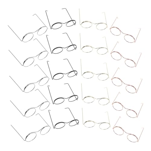 VICASKY 20 Stück Teiliges Mini brillenset für Puppen Leichte Metallfassung Langlebig und Formbeständig mit Gold Silber Roségold Schwarzem Rahmen für DIY deko und Puppenzubehör VICASKY 20 Stück Teiliges Mini brillenset für Puppen Leichte Metallfassung Langlebig und Formbeständig mit Gold Silber Roségold Schwarzem Rahmen für DIY deko und Puppenzubehör von VICASKY