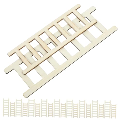 VICASKY 20 Stück Teiliges Miniatur Holzleiter Unbemalt Dekorative Puppenhausleiter Realistische Mini Holztreppe für Puppenhäuser Detailreiche Miniatur Treppe für DIY und Kreative VICASKY 20 Stück Teiliges Miniatur Holzleiter Unbemalt Dekorative Puppenhausleiter Realistische Mini Holztreppe für Puppenhäuser Detailreiche Miniatur Treppe für DIY und Kreative von VICASKY