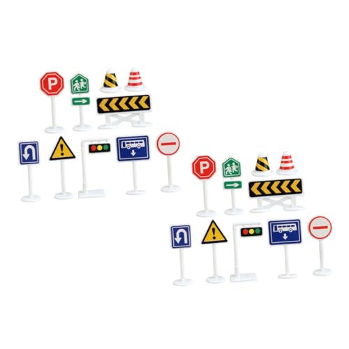 VICASKY 20 Stück Teiliges Verkehrsschild für Verkehrszeichen für Kreative Spielwelten für Unterricht und Themenpartys aus Robustem Gefertigt VICASKY 20 Stück Teiliges Verkehrsschild für Verkehrszeichen für Kreative Spielwelten für Unterricht und Themenpartys aus Robustem Gefertigt von VICASKY