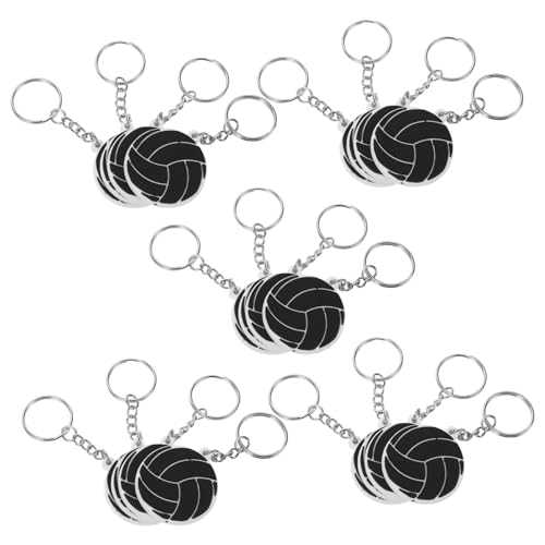 VICASKY 20 Stück Volleyball-Schlüsselanhänger Volleyball-Dekorationen für Party Taschen-Schlüsselanhänger Metall Schwarz von VICASKY