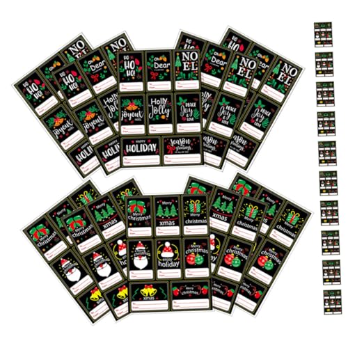 VICASKY 20 Stück Weihnachts-Namensschilder weihnachtsbasteln Weihnachts basteln weihnachtsgeschenkideen weihnachtsaufkleber Present Tags Weihnachts-Tags rechteckiger Etikettenaufkleber Papier von VICASKY