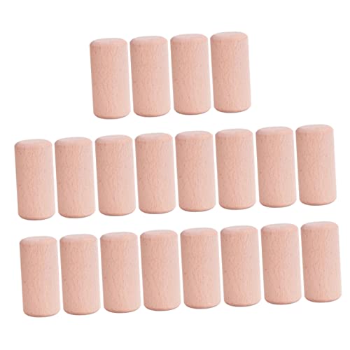 VICASKY 20 Stücke Zylinder Block Fantasie Muster Gemometric Holz Block Bausteine ​​ Buche Granulat Block Holz Rosa von VICASKY