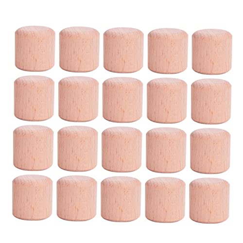 VICASKY 20 Stücke Zylinder Block Muster Blöcke Buche Granulat Block Bausteine ​​ Holz Gemometric Holz Block Beige Bambus von VICASKY