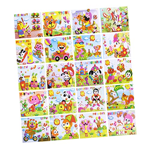 VICASKY 20er-Pack Mosaik-Aufkleber Kunst Lernspielzeug Bastelset Für Kinder Aufkleberzubehör von VICASKY