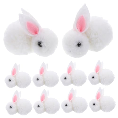 VICASKY 20St Hase Stoffhase lautes Zubehör Kinderaccessoires Kaninchen basteln Korb Plüsch Kaninchen Bastel Zubehör Simulations-Plüschspielzeug-Puppenornamente schöner Plüschkaninchen Weiß von VICASKY