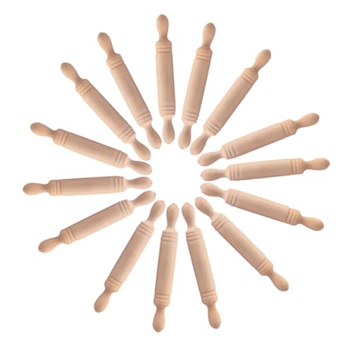 VICASKY 20-teiliges Miniatur-Nudelholz Für Kinder Puppenhaus Küchenspielzeug Antihaftbeschichtetes Nudelholz Aus Holz Ravioli-nudelmaschine Nudelholz-Set Für Kinder von VICASKY