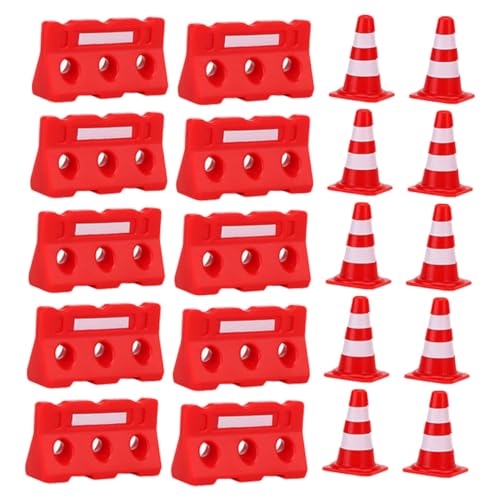 VICASKY 20Stücke Teiliges Mini Verkehrszeichen für Rote Pylonen und Rote Absperrungen Lehrspielzeug Verkehrssicherheit und Kognitiver Entwicklung VICASKY 20Stücke Teiliges Mini Verkehrszeichen für Rote Pylonen und Rote Absperrungen Lehrspielzeug Verkehrssicherheit und Kognitiver Entwicklung von VICASKY