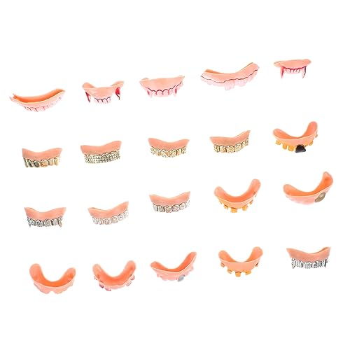 VICASKY 20st Halloween-prothesenspielzeug Gesicht Vampir-Cosplay-Accessoires Zahnjuwel Zahnpasta Falsche Zähne Reißzähne Maske Halloween- Flipper Halloween-glühen Gummi von VICASKY
