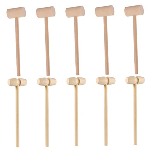 VICASKY 20st Holzhammer Minihammer Krabbenhämmer Klein Hammer Mini-hammerspielzeug Pinguin-Musical Krabbencracker Und Werkzeuge Babyhammer -Hammer Fangen Hölzern Beige von VICASKY