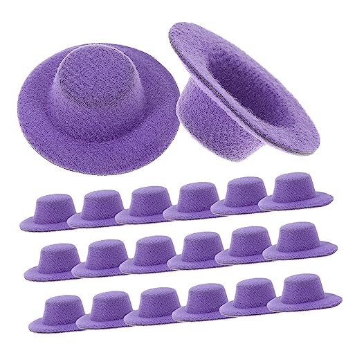 VICASKY 20st Mini-Hut Kinderspielzeug Rosa Hut Minispielzeug Für Melone Für Spielzeughüte Mach Es Mini Strohhutpuppe Mini-Sachen Kleine Hüte Zum Basteln Stoff Violett von VICASKY