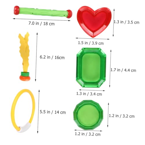 VICASKY 21 Stück 21 teiliges Tauchringe Stabspielzeug für Bunte Meerestiere Figuren Sicherer Kunststoff Einfach zu Halten Fördert Anfänger Schwimmen und Tauchen für Zufällige Farbe von VICASKY