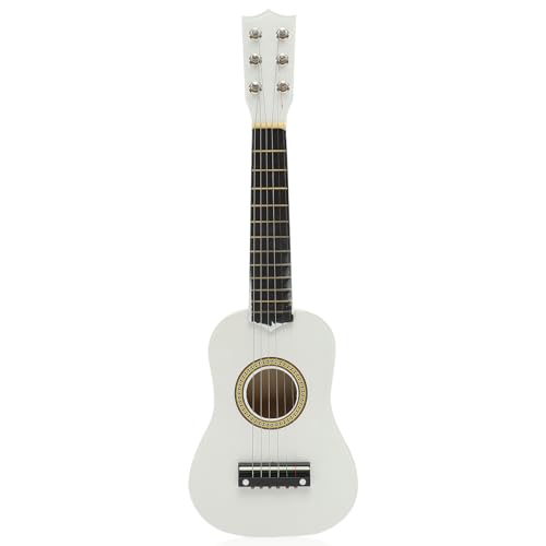 VICASKY 21-Zoll-akustikgitarre, Mini-Gitarre, Anfänger-kinderinstrument, Weißes Kleinkindspielzeug zum Musiklernen für Kinder (weiß) von VICASKY