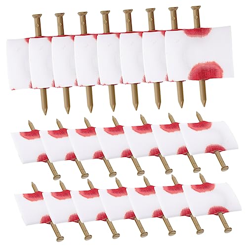 VICASKY 22 STK Nagel tragen Halloween Horror Halloween grusel aprilscherze Streich Halloween für Süßes oder Saures Halloween-Nagel durch den Finger Halloween-Requisiten Weiß von VICASKY