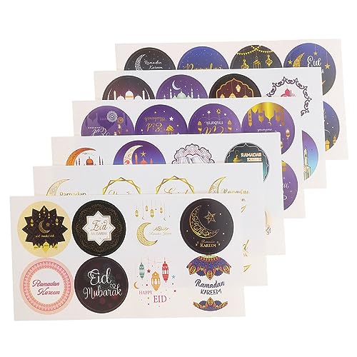 VICASKY Blatt Mondfest Aufkleber Ramadan Etiketten Eid Mubarak Geschenkaufkleber Ramadan Etikettenaufkleber Eid Mubarak Aufkleber Umschlag Versiegelungsaufkleber Schokoladen von VICASKY