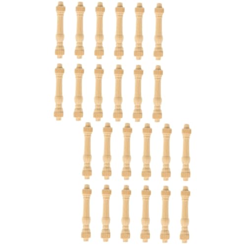 VICASKY 24 Miniatur Geländerpfosten aus Hochwertigem Holz Teiliges Handgefertigte Miniatur Handläufe für Puppenhaus Kindgerechte Mini Spielzeuge Realistische Möbelzubehör für DIY von VICASKY
