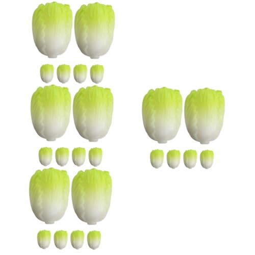 VICASKY 24 STK Kohlmodell Gemüse Puppenhaus Mini Hausmannskost Mini-hausverzierung Miniatur-dekor Mini-szenen-Layout-Requisite Layout-szenendekor 3D Nachrichtenbeitrag Chinakohl Harz von VICASKY