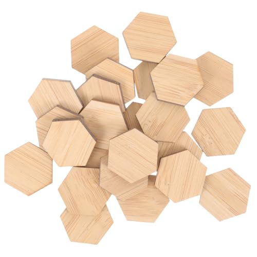 VICASKY 24 Stck Teiliges Miniatur Bambus Puzzle Bodenbelag Lebensnahes Sechseckiges Design Leicht und Kompakt für Puppenhaus Schlafzimmer Wohnzimmer Dekoration und Miniaturlandschaften von VICASKY