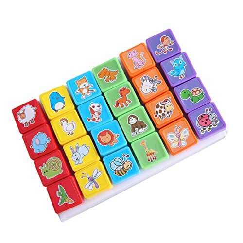 VICASKY 24 Stück Cartoon Stempel Tierstempel Für Das Tierstempelspielzeug Siegelspielzeug Siegelspielzeug Scrapbook Siegel Entzückendes Siegelspielzeug von VICASKY