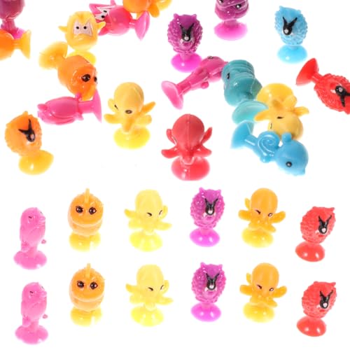 VICASKY 24stücke Teiliges Cartoon Mini Saugnapf Tiere Spielzeug Für Junge Mädchen Lustige Und Bunte Tierfiguren Mit Saugfuß Für Kleinkinder Und Vorschulkinder Zufällige Muster von VICASKY