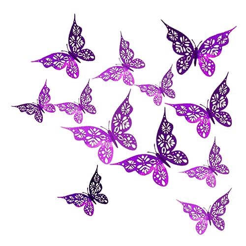 VICASKY Schmetterlings- -Aufkleber 24 Stück -schmetterlingsaufkleber Selbstklebende Wandaufkleber Schmetterlinge Wanddekoration Für Zuhause Schlafzimmer Küche von VICASKY