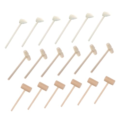 VICASKY 24 Stück Teiliges Holzhammer Mini Hämmer für DIY Bastelarbeiten für Kreative Projekte und Sicheres für Jungen von VICASKY