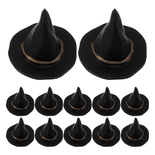 VICASKY 24 Stück Teiliges Mini Hexenhüte Schwarz Handgefertigte Miniatur Hut Deko für Diy Bastelprojekte Puppenhaus Halloween Party und Flaschenverzierung VICASKY 24 Stück Teiliges Mini Hexenhüte Schwarz Handgefertigte Miniatur Hut Deko für Diy Bastelprojekte Puppenhaus Halloween Party und Flaschenverzierung von VICASKY