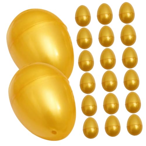 VICASKY 24 Stück Teiliges Plastik Goldene Eier Füllbare Ostereier Für Party Deko Wiederverwendbar Sicher Robust Für Osterfeier und von VICASKY