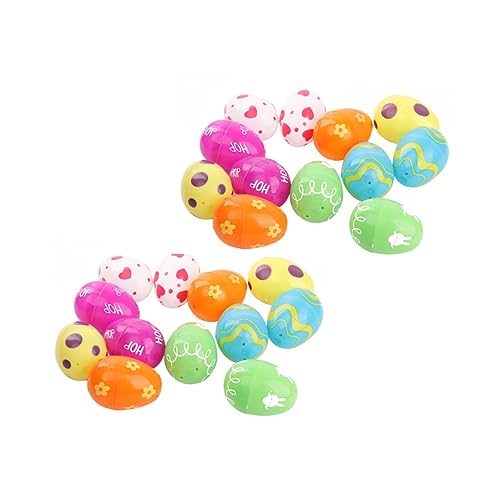 VICASKY 24 Stück Teiliges Set Bunte Kunststoff Ostereier zum Befüllen für Ostern Bastelprojekte und Kreative Hochwertiges Langlebiges Material für Feiern und Dekorationen von VICASKY