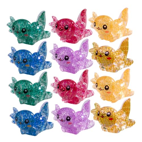 VICASKY 24 Teiliges Set Mini Salamander Statue Mini Ornamente DIY Garten Axolotl Zubehör Puppenhaus Aquarium Dekorationen Baumelnde Tier Anhänger Niedliche Armband Anhänger Mini von VICASKY