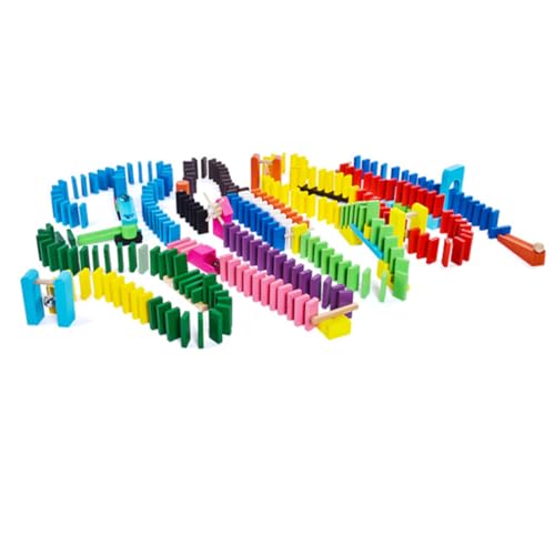 VICASKY 240 Stück Domino Bausteine Farben Holzspielzeug für Erwachsene Kreatives Lernspiel für Geschicklichkeit und für Pädagogische Spiele und Balancespiele von VICASKY