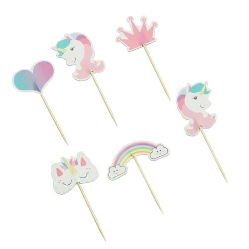 VICASKY 24St reiseset travel set Wolken Kuchendeko einhornpartydeko tortendeko einschulung Einhorn-Kuchen-Picks Kuchen Topper Tier schmücken Karte einführen Kind von VICASKY