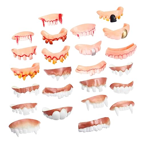 VICASKY 24Stücke Halloween Falsche Zähne Kostümzubehör für Gruselige Partys Lustige Prothesen Requisiten für Vampire und Zombies für Halloween Dekoration und Cosplay VICASKY 24Stücke Halloween Falsche Zähne Kostümzubehör für Gruselige Partys Lustige Prothesen Requisiten für Vampire und Zombies für Halloween Dekoration und Cosplay von VICASKY