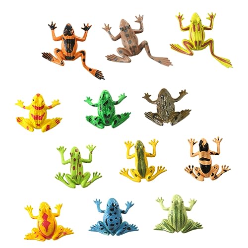 VICASKY 24Stücke Künstliche Frosch Spielzeugmodelle für Realistische Figuren für Lernspielzeug und Deko Garten Robuste und Haltbare Tiermodelle von VICASKY