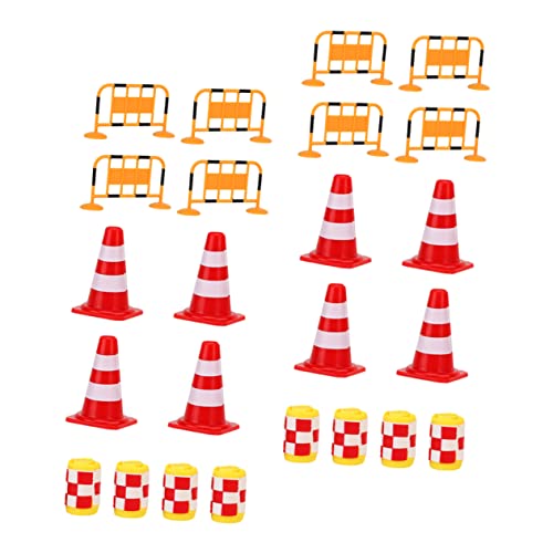 VICASKY Verkehrszeichen-kinderspielzeug – 24 Miniatur-verkehrskegel Und Simulationsschilder Spielzeug Zur Kognitiven Entwicklung Für Kinder von VICASKY