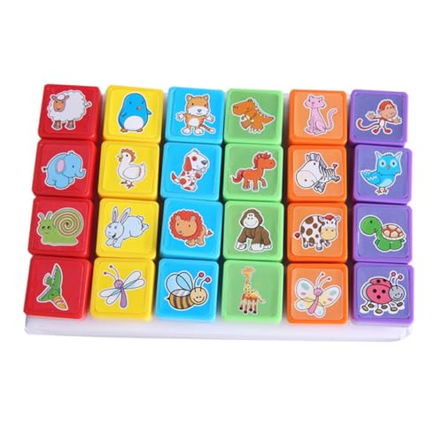 VICASKY Plastikstempel Für Jungen Und Mädchen 24-teiliges Tierstempel-Set Siegel Ohne Plastik Einfach Zu Verwenden Ideal Zum Spielen Und Lernen Für Jungen Und Mädchen von VICASKY