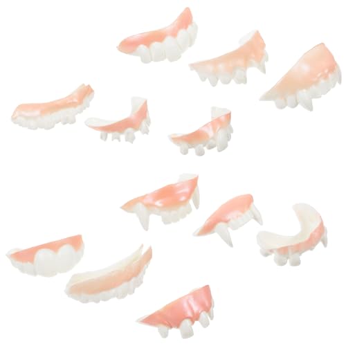 VICASKY 24st Halloween-zahnersatz Fleck Falsche Zähne Halloween Schnappzähne Gefälschte Zahnprothesen Halloween-zähne Bausatz Lustig Mund Halloween Falsche Zähne Reißzähne Zähne Kleben PVC von VICASKY