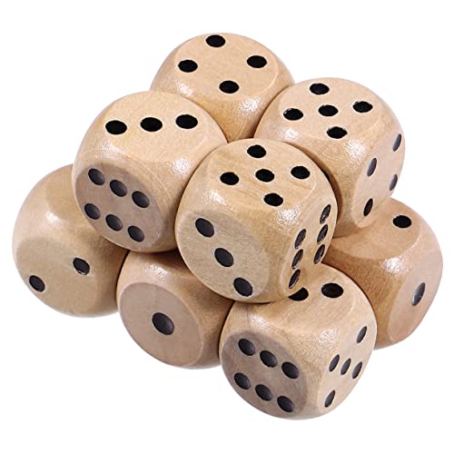 VICASKY 24st Sechsseitige Holzwürfel Glatte Holzwürfel Würfel- Bastelwürfel Selber Machen Partywürfel Tragbare Holzwürfel Partyspiel Holzwürfel 6-seitiger Holzwürfel Spiel Punktwürfel von VICASKY