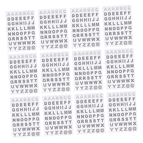 VICASKY 25 Blätter Heißprägeaufkleber Transparenter Aufkleber Alphabet-Aufkleber Aufkleber Mit Englischen Buchstaben Silver von VICASKY