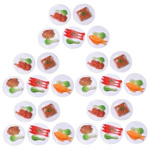 VICASKY 25 STK Simuliertes Chinesisches Essen Mini Spiel Essen Gefälschtes Essen Miniatur-lebensmittelspielzeug Miniatur-Lebensmittel-Requisite Mini-Essen Gegrillten Fisch Zubehör Harz von VICASKY