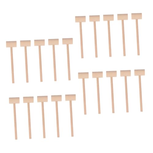 VICASKY 25 Stück Teiliges Kleine Holzspielzeug Hämmer aus Naturholz Sicherer Holzhammer für Feinmotorische für Lernspiele Basteln Rollenspiele und Familienaktivitäten von VICASKY