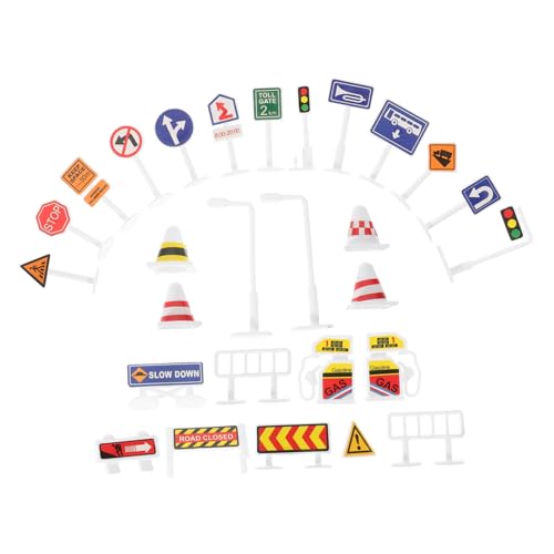 VICASKY 28 Stück Teiliges Verkehrszeichen Set für Pädagogisches Straßenschild für Verkehrserziehung und Kreative Rollenspiele für Draußen und Kindergeburtstage VICASKY 28 Stück Teiliges Verkehrszeichen Set für Pädagogisches Straßenschild für Verkehrserziehung und Kreative Rollenspiele für Draußen und Kindergeburtstage von VICASKY