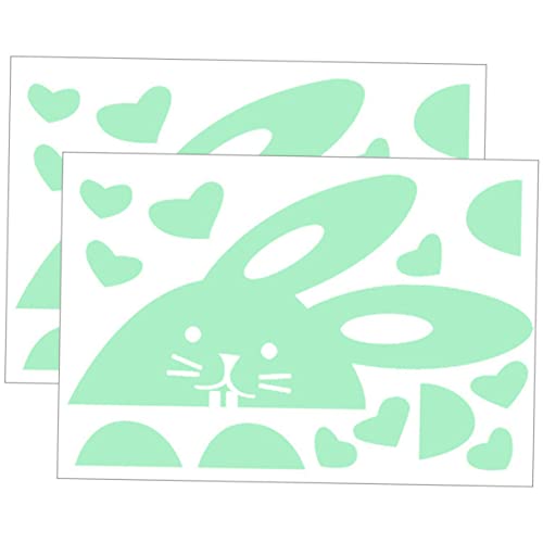 VICASKY 2Er Set Fluoreszierende Aufkleber Cartoon Aufkleber Nagelaufkleber Hasenaufkleber Schöner Hase Leuchtaufkleber Leuchtetikettenaufkleber Leuchtetikettenaufkleber Lichtdekor Zuhause von VICASKY