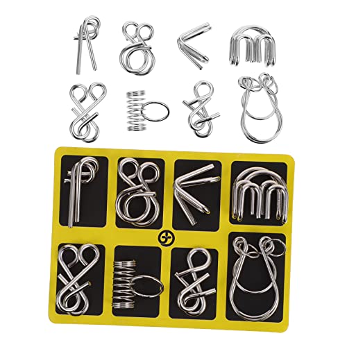 VICASKY 2 Sets Metall-iq-Puzzle Entwirrungs-denksport Edelstahldraht-puzzlespiel Für Jungen Und Mädchen von VICASKY
