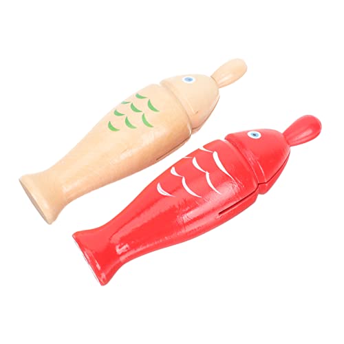 VICASKY 2Sätze Wooden Fish Percussion Instrument for Wooden Toys Natural Fun Music Plaything for Year Old Boys Develops Musical Skills and Parent Child Bonding von VICASKY