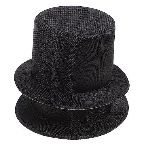 VICASKY 2St Mini-Hut Miniaturhüte Minihüte basteln Roboterhut weihnachtsdeko weihnachtsmannmützen weihnachts süßigkeiten weihnachts deko Hut mit kleinem Oberteil kleine Hüte Stoff Black von VICASKY