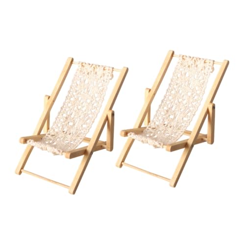 VICASKY Mini-strandstühle 2er-Pack Miniatur-loungesessel Aus Baumwolle Und Holz Für Puppenhausmöbel Und Landschaftsausstellung VICASKY Mini-strandstühle 2er-Pack Miniatur-loungesessel Aus Baumwolle Und Holz Für Puppenhausmöbel Und Landschaftsausstellung von VICASKY